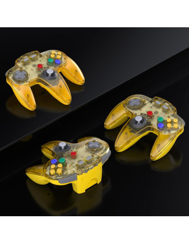 Controladores Inalámbricos N64 SAFFUN Amarillo Claro - 2 Pcs