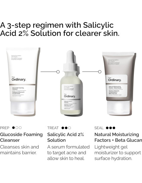 Conjunto para el Acné The Ordinary 3 Pasos - Limpiador, Ácido Salicílico y Hidratantes