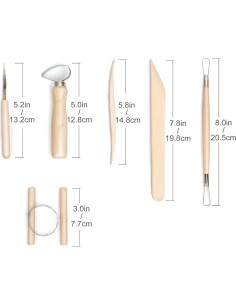 Juego de 12 Herramientas de Arcilla Nozomy para Cerámica 2