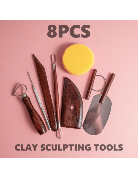 Juego de 8 herramientas de cerámica UUSYCUN para modelar