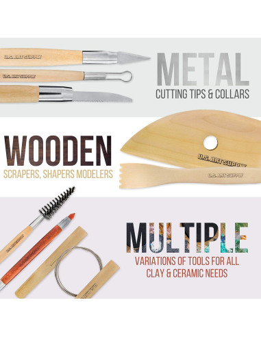 Juego de Herramientas de Cerámica U.S. Art Supply 53 Piezas