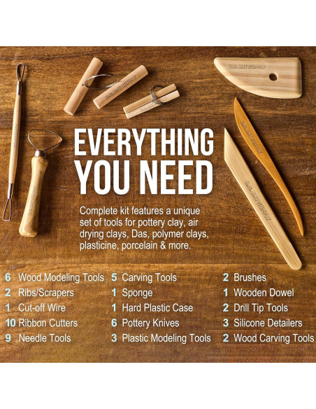 Juego de Herramientas de Cerámica U.S. Art Supply 53 Piezas