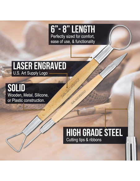 Juego de Herramientas de Cerámica U.S. Art Supply 53 Piezas