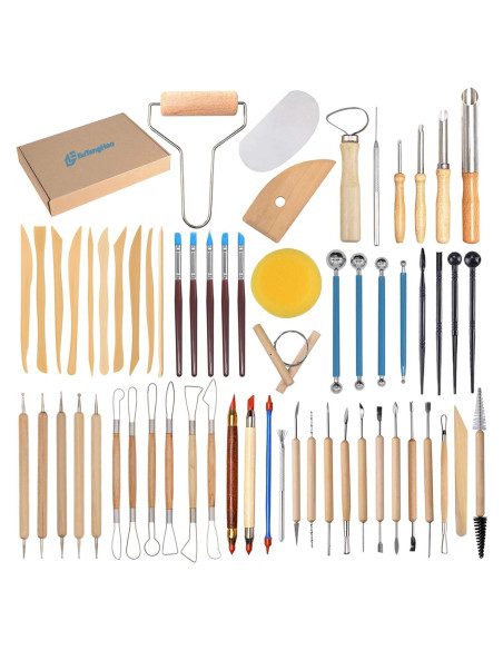 Kit de Herramientas de Arcilla EuTengHao 61 Piezas para Modelado