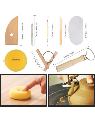 Kit de Herramientas de Arcilla EuTengHao 61 Piezas para Modelado