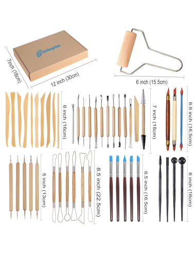 Kit de Herramientas de Arcilla EuTengHao 61 Piezas para Modelado