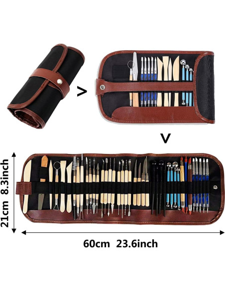 Juego de 43 Herramientas de Cerámica SWIT para Escultura