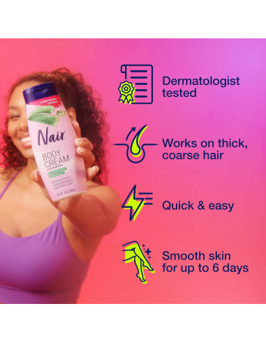 Crema Corporal Removedora de Vello Nair 340 g Aloe y Lirio de Agua