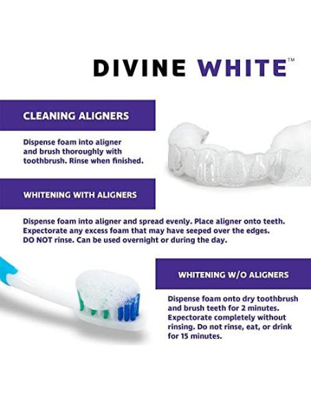 Limpiador de Alineadores Divine White 48g - Blanqueador Dental