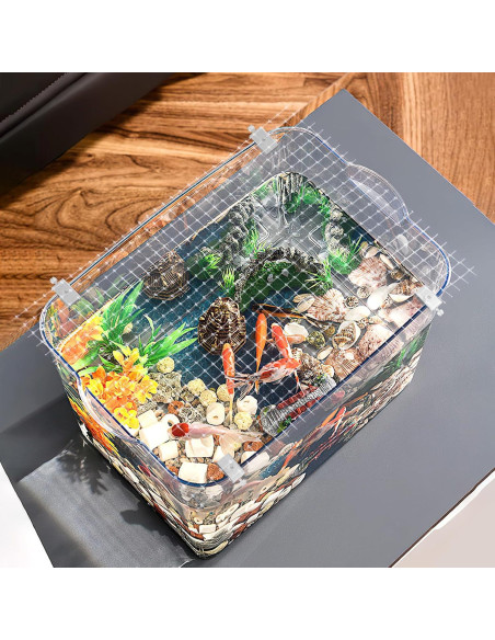 Red Antisalto para Acuario VILLCASE 70x53 cm Transparente Red Antisalto para Acuario VILLCASE 70x53 cm Transparente