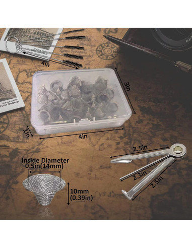 50 Piezas Pantallas de Tubo BAOLSLS 1.27 cm Acero Inoxidable