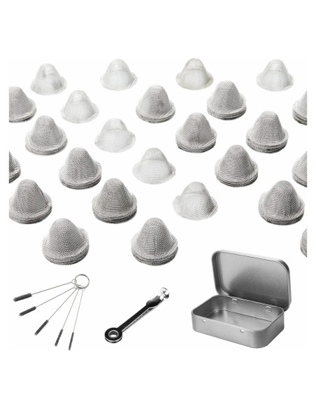 60 Piezas Pantallas de Malla Acero Inoxidable 0.5cm + Herramienta