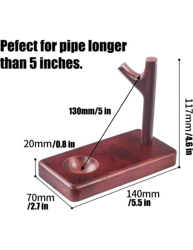 Soporte de Tabaco de Madera Tom's Wheezes para Pipa 12,7 cm