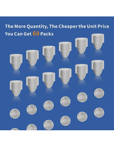 60 Piezas Pantallas de Malla Acero Inoxidable 0.5cm + Herramienta