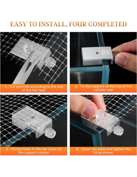 Red Antisalto para Acuario VILLCASE 70x53 cm Transparente Red Antisalto para Acuario VILLCASE 70x53 cm Transparente