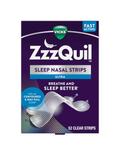 Tiras Nasales ZzzQuil Sleep, Alivio Congestión Nasal, 52 Unidades