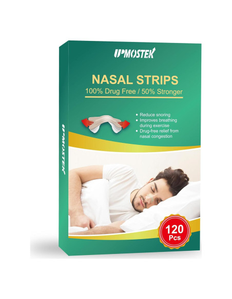 Tiras Nasales UPMOSTEK 120 Unidades Alivio Ronquidos