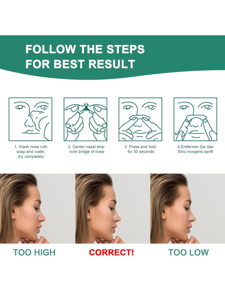 Tiras Nasales UPMOSTEK 120 Unidades Alivio Ronquidos