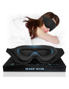 Máscara de Ojos 3D Suave y Ligera ABCDMM Negra