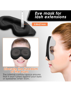 Máscara de Ojos 3D Suave y Ligera ABCDMM Negra 2