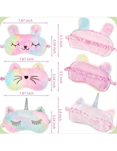 3 Piezas Máscara de Sueño Geyoga para Niños - Felpa Suave 2