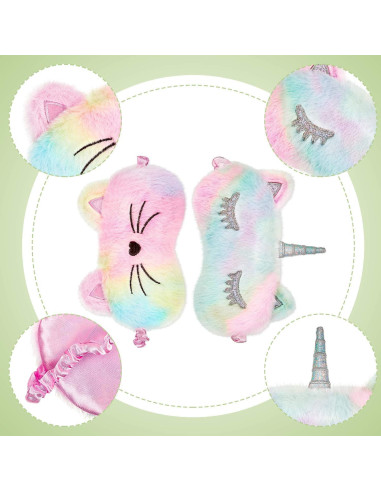 3 Piezas Máscara de Sueño Geyoga para Niños - Felpa Suave