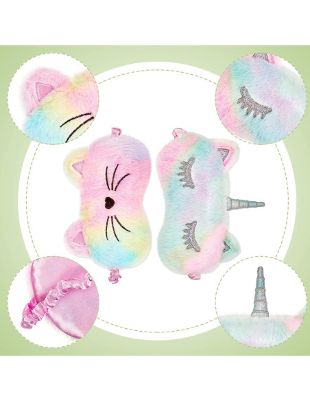 3 Piezas Máscara de Sueño Geyoga para Niños - Felpa Suave