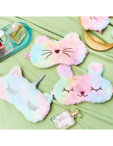 3 Piezas Máscara de Sueño Geyoga para Niños - Felpa Suave