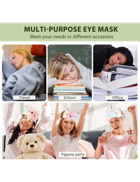 3 Piezas Máscara de Sueño Geyoga para Niños - Felpa Suave