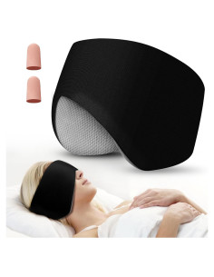 Máscara de dormir Spacepower 2 en 1 ajustable negra