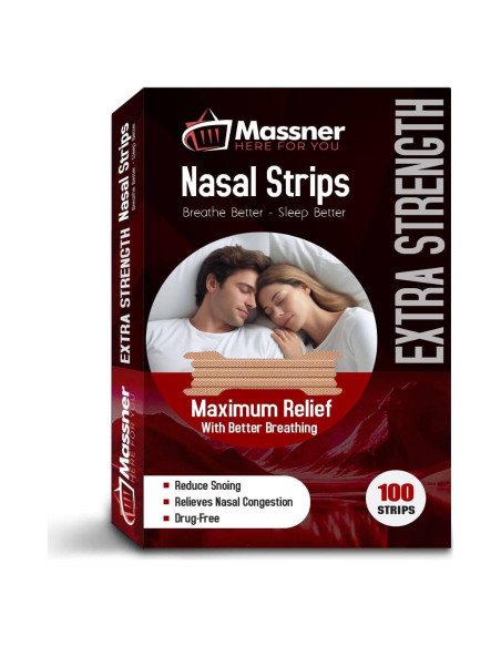 Tiras Nasales Massner Fuerza Extra 100 Unidades Beige