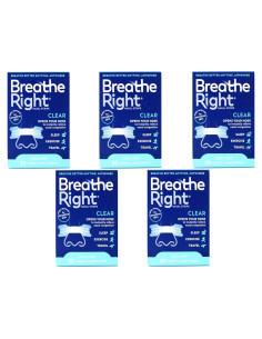 Tiras Nasales Breathe Right Transparentes Piel Sensible 30 Unidades