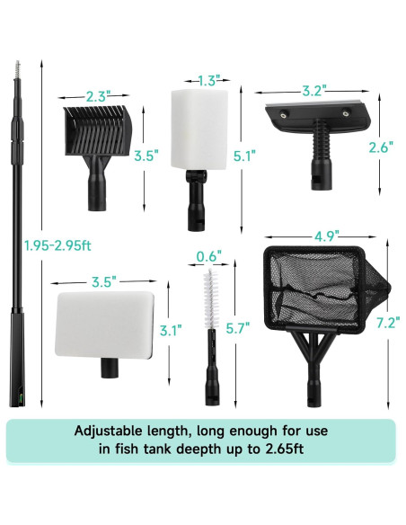 Kit de Limpieza de Acuario 6 en 1 Hygger para Tanques 75-605L