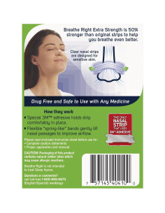 Tiras Nasales Breathe Right Extra Fuertes 44 Unidades 2