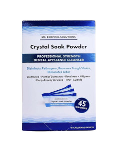 Limpiador en Polvo Dr. B Crystal Soak para Dentaduras - 45 Paquetes