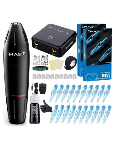 Kit de Tatuaje Dragonhawk con 20 Agujas y Pedal