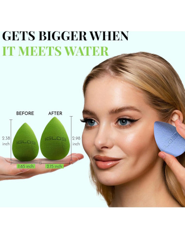 Juego de Esponjas de Maquillaje IGLO3 4 Piezas Verde
