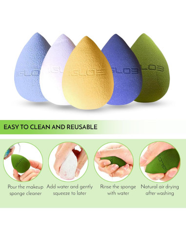 Juego de Esponjas de Maquillaje IGLO3 4 Piezas Verde