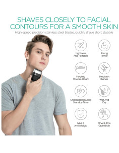 Afeitadora Eléctrica VOYOR ER300 Doble Cuchilla Recargable 2