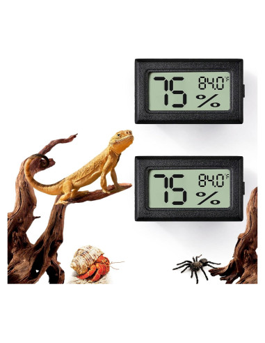 Termómetro y Medidor de Humedad para Reptiles BSRESIN 2 PCS