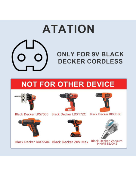 Cargador 9V Black and Decker CT-3020 para Taladros y Herramientas
