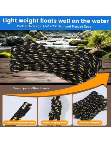 Cuerda Trenzada MaxxHaul 50228 0.64 cm x 7.62 m Multicolor