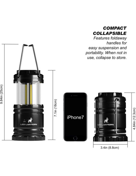 Linternas LED MalloMe Plegables 350 Lúmenes Paquete de 2