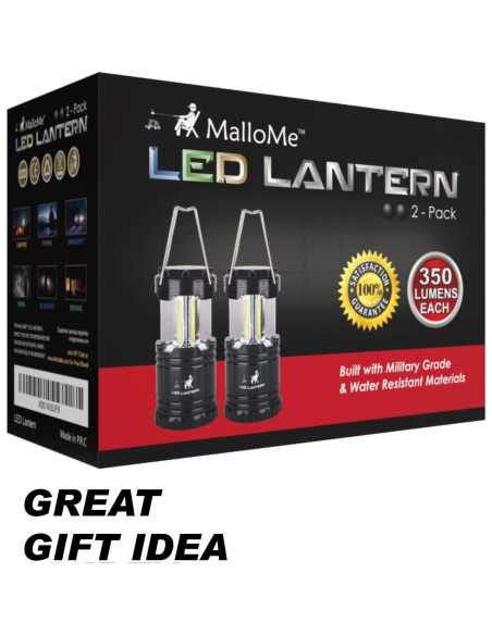 Linternas LED MalloMe Plegables 350 Lúmenes Paquete de 2