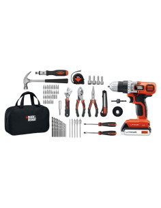 Taladro Atornillador Black+Decker 20V Max y Kit 68 Piezas