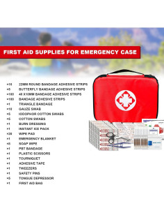 Kit de Primeros Auxilios 300 Piezas 1st Aid Compacto Rojo 2