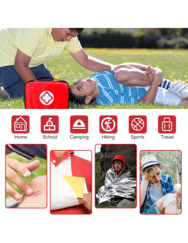 Kit de Primeros Auxilios 300 Piezas 1st Aid Compacto Rojo