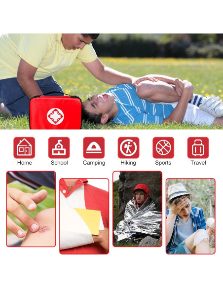 Kit de Primeros Auxilios 300 Piezas 1st Aid Compacto Rojo