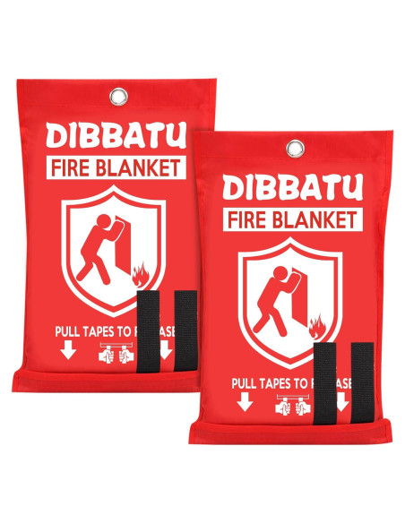 Manta contra incendios DIBBATU 2 Pack 1x1 m Rojo