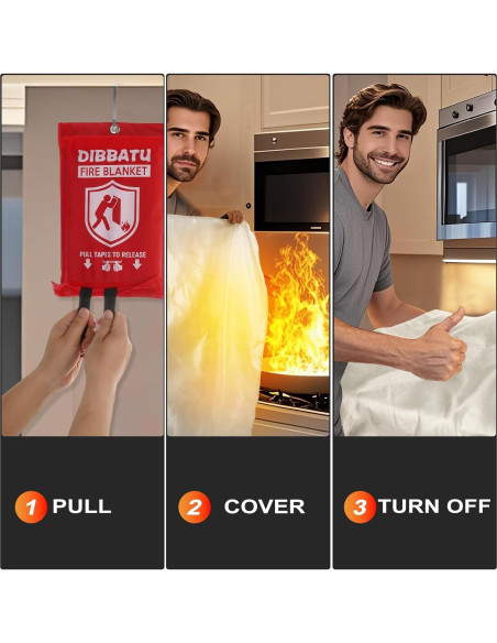 Manta contra incendios DIBBATU 2 Pack 1x1 m Rojo